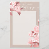 Elegantes Chic Rose Wedding Menu (Vorderseite)