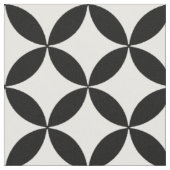 Elegantes Chic Schwarz-weiß Retro Mod Circles-Must Stoff (Nahaufnahme)