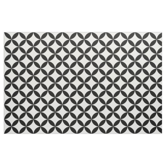 Elegantes Chic Schwarz-weiß Retro Mod Circles-Must Stoff (Fat Quarter (45,7 x 55,9 cm))