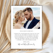 Elegantes Chic Script 2 Foto Wedding Dankeschön Ka Dankeskarte