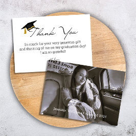 elegantes Chic Script-Abschluss 2025 Foto Dankeskarte