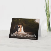 Elegantes Chic Script Classic Wedding Foto Dankeskarte (Vorderseite)