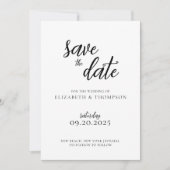 Elegantes Chic Script-Foto Hochzeit speichern das Einladung (Vorderseite)