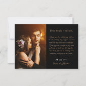 Elegantes Chic Script Gold Wedding 2 Foto Dankeskarte (Rückseite)