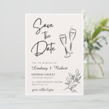 Elegantes Chic-Script-Liebesherz-Hochzeitsfoto-Dan