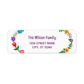 Elegantes Chic Script Moderne Blume Rücksendeadres (Vorne)