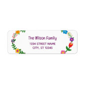 Elegantes Chic Script Moderne Blume Rücksendeadres (Vorne)