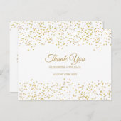 Elegantes Chic Script Vielen Dank Gold Dust Confet Postkarte (Vorne/Hinten)