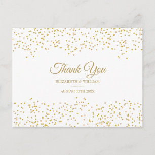 Elegantes Chic Script Vielen Dank Gold Dust Confet Postkarte