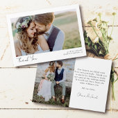 Elegantes Chic Script Wedding Foto Dankeskarte