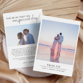 Elegantes Chic Script Wedding Foto Dankeskarte