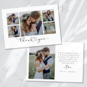 Elegantes Chic Script Wedding Foto Dankeskarte