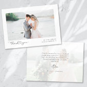 Elegantes Chic Script Wedding Foto Dankeskarte