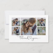 Elegantes Chic Script Wedding Foto Dankeskarte (Vorderseite)