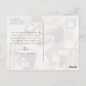 Elegantes Chic Script Wedding Foto Vielen Dank Postkarte (Rückseite)