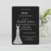 Elegantes Chic Silver Dress Brautparty Einladung (Stehend Vorderseite)