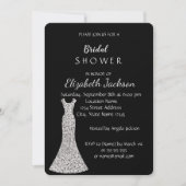 Elegantes Chic Silver Dress Brautparty Einladung (Vorderseite)