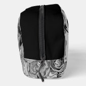 Elegantes Chic Silver Gray Black Design + Monogram Waschbeutel (Rechts)