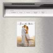 elegantes Chic-Skript verblasst Foto Save the Date Magnet (In Situ (Geschirrspüler))