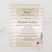 Elegantes Chic Striped Floral Brautparty Einladung (Vorne/Hinten)