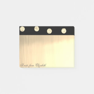 Elegantes Chic Stylische goldene Glitterpunkte Post-it Klebezettel