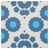 Elegantes Chic Trendy Blue & White Geometric Muste Stoff (Muster)