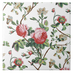 Elegantes Chic Vintage Rosa Rosenblüten Fliese
