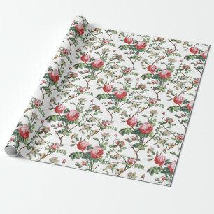 Elegantes Chic Vintage Rosa Rosenblüten Geschenkpapier
