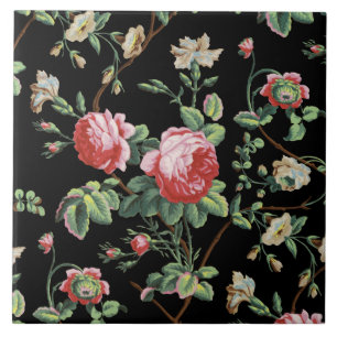 Elegantes, chic, vintage-rosafarbenes, florales Ke Fliese
