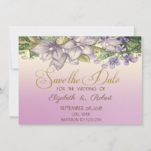Elegantes Chic Wasserfarben Blumen Save The Date