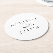 Elegantes Chic Wedding Probe Dinner Runder Pappuntersetzer (Angewinkelt)