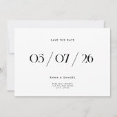 Elegantes Chic Wedding White Non-Foto Save the Dat Date (Vorderseite)