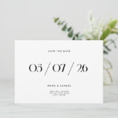 Elegantes Chic Wedding White Non-Foto Save the Dat Save The Date (Stehend Vorderseite)