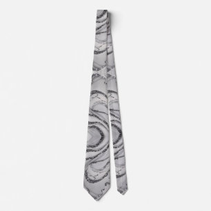 Elegantes Chic Weiß Grau Silber Marmor Muster Krawatte