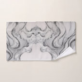 Elegantes Chic Weiß Grau Silber Marmormuster Badhandtuch Set (Handtuch)