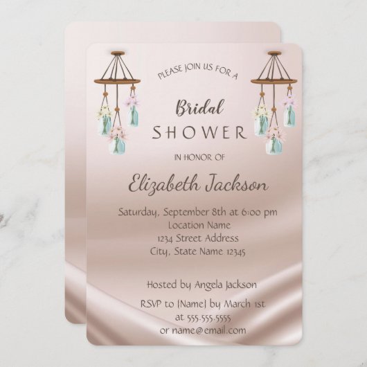 Elegantes Chic Wind Chimes Brautparty Einladung (Vorne/Hinten)