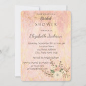 Elegantes ChicRose Marble Brautparty Einladung (Vorderseite)