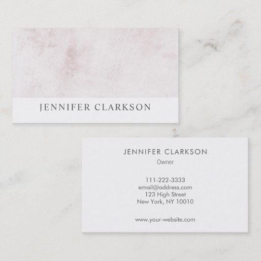 Elegantes Chicweiß gebürstetes Visitenkarte (Vorne/Hinten)