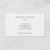 Elegantes Chicweiß gebürstetes Visitenkarte (Rückseite)