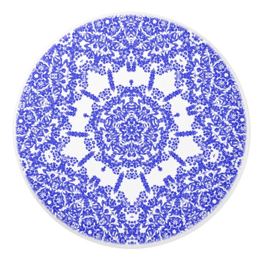 Elegantes China Blau und Weiß, strahlende Leichtig Keramikknauf (Vorderseite)