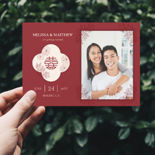 Elegantes chinesisches Hochzeitsstil Save the Date