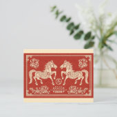Elegantes chinesisches Neujahr Postkarte (Stehend Vorderseite)