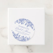 Elegantes Chinoise Dusty Blue Floral Brautparty Geschenkanhänger (Beispiel)