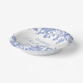 Elegantes Chinoise Dusty Blue Floral Brautparty Pappteller (Gewinkelt)