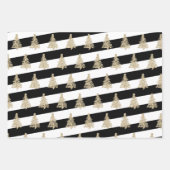 Elegantes Christbaummuster gestreift Geschenkpapier Set (Vorderseite 2)