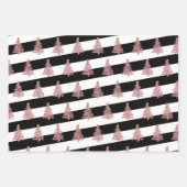 Elegantes Christbaummuster gestreift Geschenkpapier Set (Vorderseite)