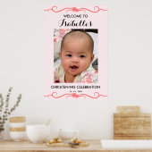 Elegantes CHRISTENING DATEI Party Begrüßung Poster (Küche)