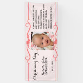 Elegantes CHRISTENING DAY Event Pink Party Banner (Vertikal)