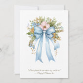 Elegantes Christliches Brautparty Floral Bow Einladung (Rückseite)