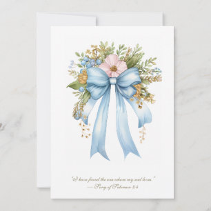 Elegantes Christliches Brautparty Floral Bow Einladung